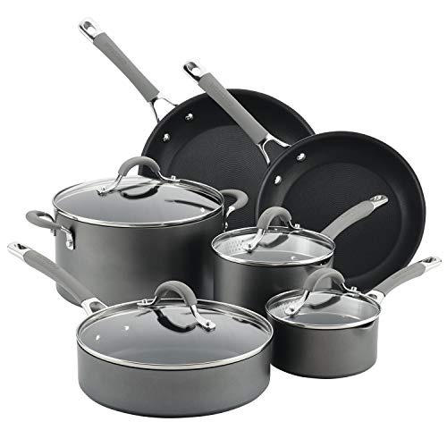 Circulon Elementum Hard Anodized Nonstick Cookware Pots and Pans Set, 10 Piece, Oyster Gray, List Price is $199.99, Now Only $119.99, You Save $80.00 (40%)
