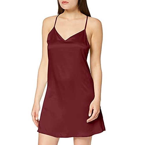 Iris & Lilly Women's Nightie in Satin with Relaxed Fit, Now Only $4.75