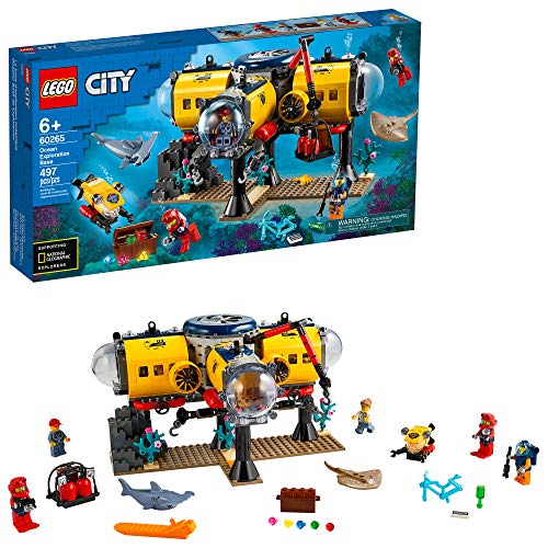 LEGO City Ocean Exploration Base Playset 60265, with Submarine, Underwater Drone, Diver, Sub Pilot, Scientist and 2 Diver Minifigures, , New 2020 (497 Pieces),   Only $71.99