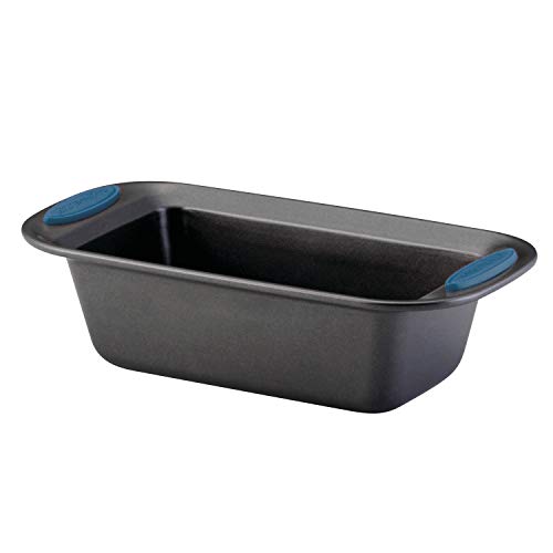 Rachael Ray Yum-o! Bakeware Oven Lovin' Nonstick Loaf Pan, 9-Inch by 5-Inch Steel Pan, Gray with Marine Blue Handles,  Only $6.55