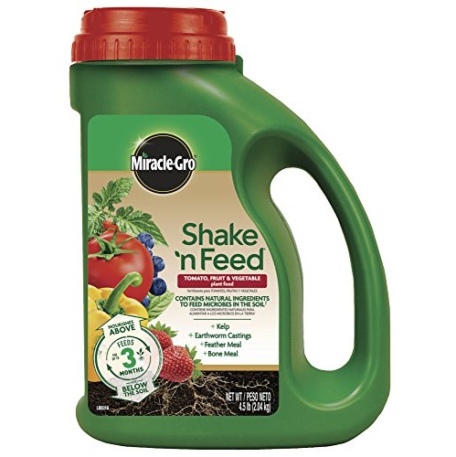 Miracle-Gro Continuous Release Plant Food Plus Calcium Shake 'N Feed Tomato, Fruits and Vegetables Contin, 4.5 lb, List Price is $19.49, Now Only $13.66