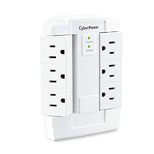 CyberPower CSB600WS Surge Protector, 900J/125V, 6 Swivel Outlets, Wall Tap, White, List Price is $19.60, Now Only $9.41