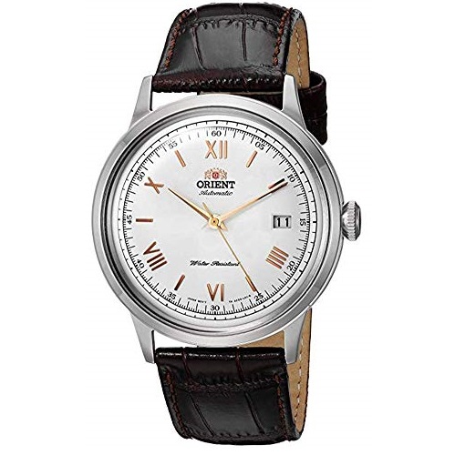 Orient Men's 2nd Gen. Bambino Ver. 2 Stainless Steel Japanese-Automatic Watch with Leather Strap, Brown, 21 (Model: FAC00008W0), Now Only $110.30