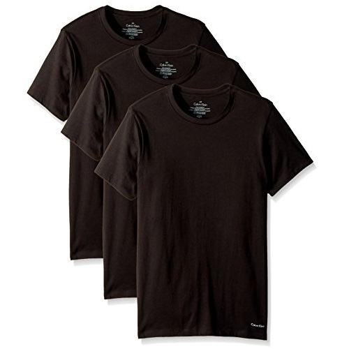 史低价！Calvin Klein 男士短袖纯棉 圆领 T恤3件装，原价$39.50，现点击coupon后仅售 $14.81，免运费！