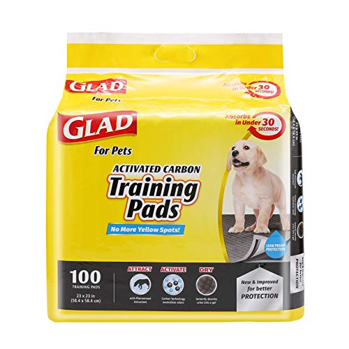 Glad for Pets Black Charcoal Puppy Pads | Puppy Potty Training Pads That ABSORB & NEUTRALIZE Urine Instantly | New & Improved Quality, 100 count, List Price is $33.99, Now Only $9.90