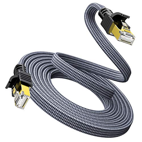 Ethernet Cable Cat 7 10FT/3M - Snowkids 1000Mbps Network LAN Patch Cords Flat Cable RJ45, for Network Switches, Routers, PS4,Hubs and Other, Backward Compatible with Cat6/Cat 5e/Cat 5,  only $3.00