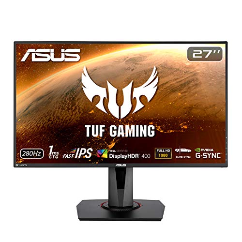 ASUS TUF Gaming VG279QM 27” HDR Monitor, 1080P Full HD (1920 x 1080), Fast IPS, 280Hz, G-SYNC Compatible, Extreme Low Motion Blur Sync (ELMB SYNC), 1ms, DisplayHDR 400,  Only $259.00