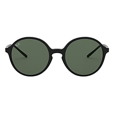 Ray-Ban RB4304F Youngster Asian Fit Round Sunglasses, Black/Green, 53 mm, Now Only $69.00