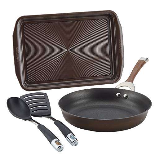 Circulon Symmetry Dishwasher Safe Hard Anodized Nonstick Cookware Pots and Pans Set, 4 Piece, Chocolate, List Price is $69.99, Now Only $34.93, You Save $35.06 (50%)