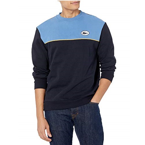 Lacoste Men's Long Sleeve Colorblock Heritage Badge Crewneck Sweatshirt, List Price is $145, Now Only $63.27, You Save $81.73 (56%)