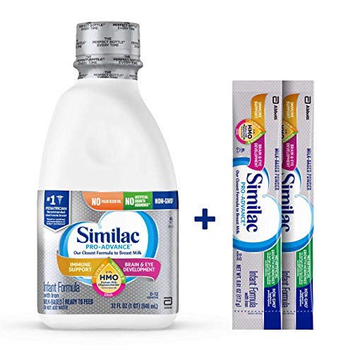 史低价！Similac Pro-Advance 非转基因婴儿液体奶 + 2小袋 奶粉，适合0-12月宝宝，32 oz/瓶，共6瓶，现点击coupon后仅售$41.29，免运费！
