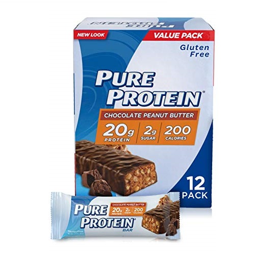 史低价！Pure Protein 低糖高蛋白能量棒，巧克力花生牛奶口味，12条装，原价$17.59，现仅售$12.82，免运费！一次购买2盒仅需$20.64！不同口味可选