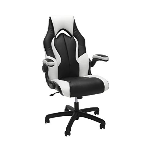 OFM Essentials Collection High-Back Racing Style Bonded Leather Gaming Chair, in White, List Price is $260.00, Now Only $90.00