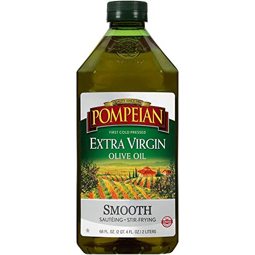 Pompeian Smooth Extra Virgin Olive Oil, First Cold Pressed, Mild and Delicate Flavor, Perfect for Sauteing & Stir-Frying, 68 FL. OZ., Now Only $11.17