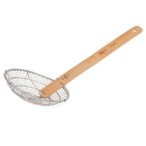 Helen's Asian Kitchen Helen Chen’s Asian Kitchen Stainless Steel Spider Natural Bamboo Handle, 7-Inch Strainer Basket, Silver/Brown, List Price is $11.99, Now Only $5.99, You Save $6.00 (50%)