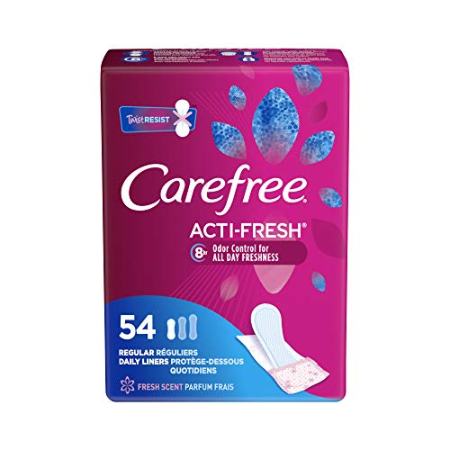 Care Free Acti-Fresh Body Shaped Regular Pantiliners, Fresh Scented, 54 Count (Pack of 1) , Package may vary, List Price is $5.99, Now Only $2.57