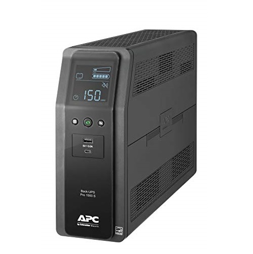 APC UPS, 1500VA Sine Wave UPS Battery Backup & Surge Protector, BR1500MS2, Backup Battery with AVR, (2) USB Charger Ports, Back-UPS Pro Uninterruptible Power Supply,  Only $199.99