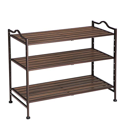 SONGMICS Entryway Shoe Storage Organizer with Metal Frame, 3-tier, Bronze, List Price is $32.99, Now Only $25.32, You Save $7.67 (23%)