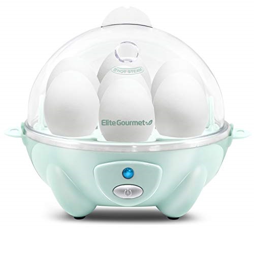 Elite Gourmet EGC007M Easy Electric 7 Egg Capacity Soft, Medium, Hard-Boiled Cooker Poacher, Scrambled, Omelet Maker with Auto Shut-Off and Buzzer, BPA Free, Mint, Only $9.44