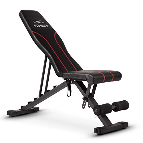 FLYBIRD Adjustable Bench,Utility Weight Bench for Full Body Workout- Multi-Purpose Foldable incline/decline Bench (Black), Now Only $114.99
