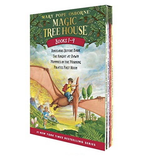 Magic Tree House Boxed Set, Books 1-4: Dinosaurs Before Dark, The Knight at Dawn, Mummies in the Morning, and Pirates Past Noon, List Price is $23.96, Now Only $11.00