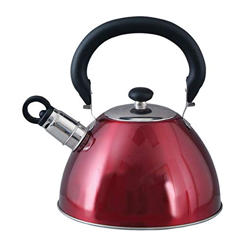 Mr. Coffee Morbern 1.8 Quart Stainless Steel Whistling Tea Kettle, Red, List Price is $17.99, Now Only $9.00, You Save $8.99 (50%)