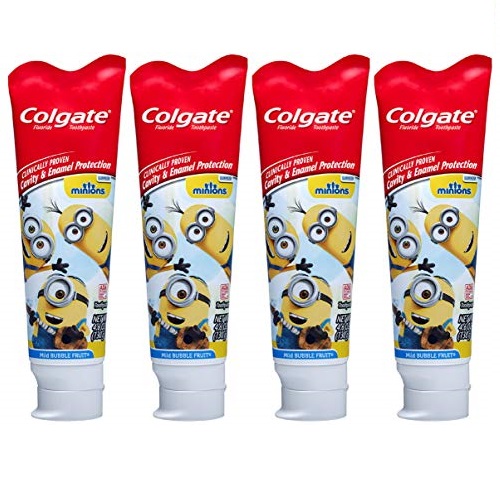 Colgate Kids Toothpaste with Anticavity Fluoride Featuring Minions, Mild Bubble Fruit Gel - 4.6 ounces (4 Pack), List Price is $15.96, Now Only $9.65