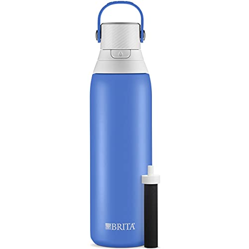 Brita Stainless Steel Water Filter Bottle, Ocean, 20 Ounce, 1 Count, List Price is $29.99, Now Only $16.34
