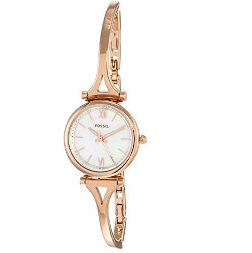 史低價！Fossil Carlie Mini 珍珠母貝女士手錶，原價$109.00，現僅售$40.98，免運費！