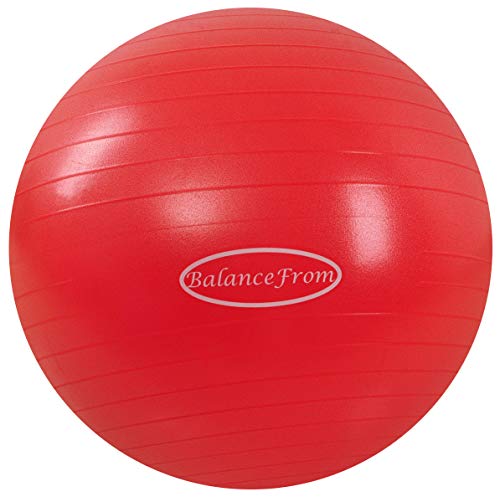 BalanceFrom Anti-Burst and Slip Resistant Exercise Ball Yoga Ball Fitness Ball Birthing Ball with Quick Pump, 2,000-Pound Capacity (38-45cm, S, Red),  Only $5.62