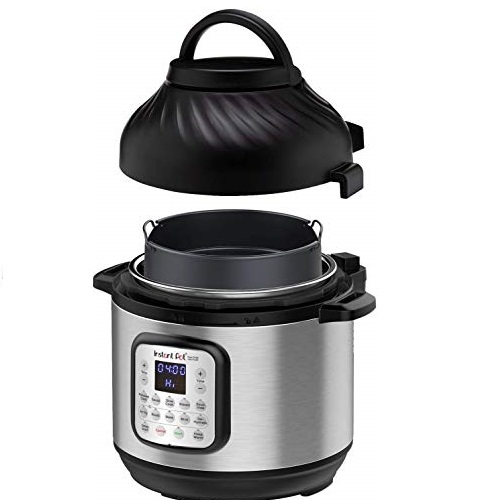 Instant Pot Duo Crisp 11-in-1 Electric Pressure Cooker with Air Fryer Lid, 6 Quart Stainless Steel/Black, Air Fry, Roast, Bake, Dehydrate, Slow Cook, Rice Cooker, Steamer, Sauté,   Only $89.95