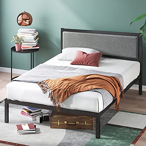 Zinus 14 Inch Platform Metal Bed Frame with Upholstered Headboard / Mattress Foundation / Wood Slat Support, King, List Price is $203.79, Now Only $136, You Save $67.79 (33%)