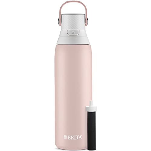 Brita Stainless Steel Water Filter Bottle, 20 oz, Rose, List Price is $29.99, Now Only $14.54