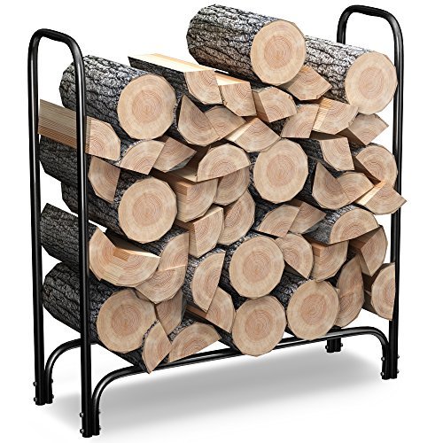 Home-Complete Firewood Storage Rack- Steel Wood Pile Holder for Stacking Cut Logs for Indoor/Outdoor Use, Fireplaces, Firepits, Backyard (4 Ft), Now Only $24.99