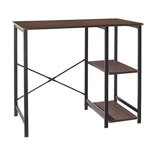 Amazon Basics Classic, Home Office Computer Desk With Shelves, Espresso, List Price is $45.8, Now Only $38.18, You Save $7.62 (17%)