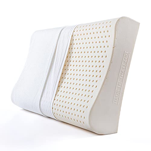 YANXUAN Contour Pillow for Sleeping, Thailand Natural Latex Pillow for Neck Pain Relief, Cool Cervical Pillow with Washable Pillowcase, Made in Thailand, Now Only $26.99
