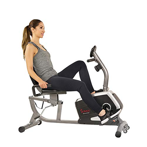 Sunny Health & Fitness Magnetic Recumbent Exercise Bike, Pulse Rate Monitoring, 300 lb Capacity, Digital Monitor and Quick Adjustable Seat | SF-RB4616, List Price is $229, Now Only $169.99