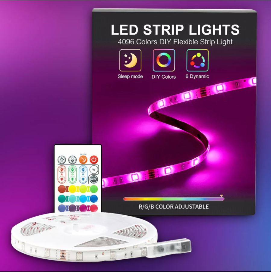 相当白菜！DoTint LED 灯带，16.4 英尺，可遥控可变色，适于各种DIY，适用于卧室、家庭聚会、厨房、酒吧装饰等，原价＄25.99，现仅售＄6.99