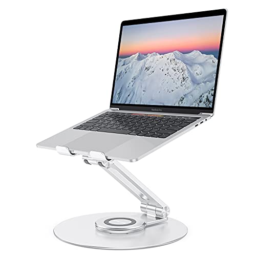 OMOTON Ergonomic adjustable Laptop Stand with 360 Rotating Base,  Dual Rotary Shaft Fully Foldable, Fits MacBook All Laptops up to 16 inches $29.99