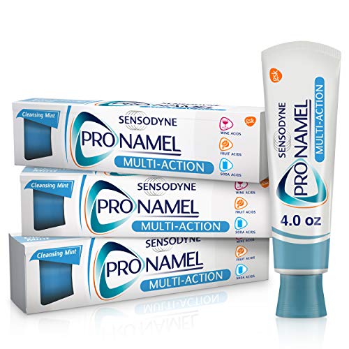 PRONAMEL Sensodyne MultiAction SLS Free Toothpaste for Sensitive Teeth to Reharden and Strengthen Enamel, Cleansing Mint, mint, 12 Ounce (Pack of 3), Now Only $10.35