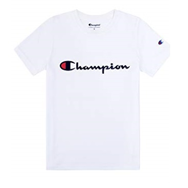 Champion Boys Heritage Short Sleeve Cotton Logo Tee Kids (Heritage White, Medium), List Price is $28, Now Only $6.49, You Save $21.51 (77%)