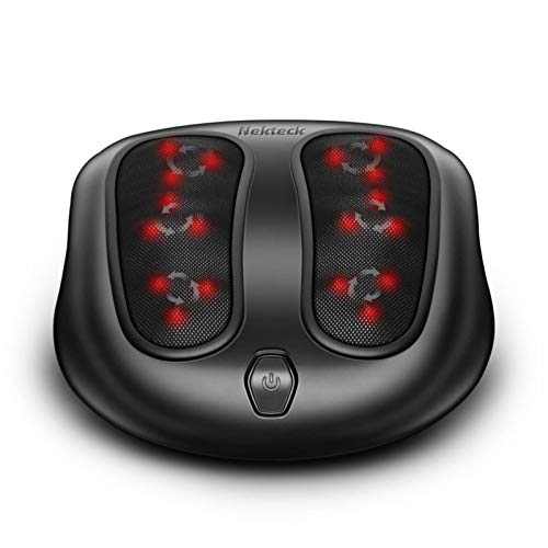 Nekteck Foot Massager with Heat, Shiatsu Heated Elecric Keading Foot Massager Machine for Planter Fasciitis, Built in Infrared Heat Function and Power Cord, Only $37.99