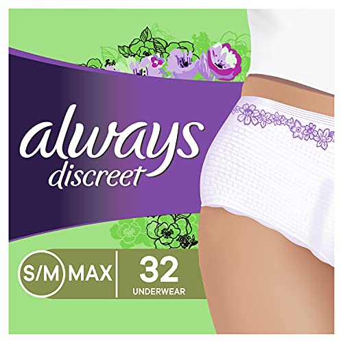 Always Discreet Incontinence & Postpartum Incontinence Underwear for Women, Small/Medium, Maximum Protection, 32 Count, List Price is $24.24, Now Only $12.94
