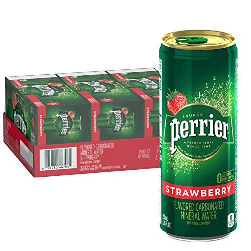 Perrier Strawberry Flavored Carbonated Mineral Water, 8.45 Fl Oz (30 Pack) Slim Cans, Now Only $14.28