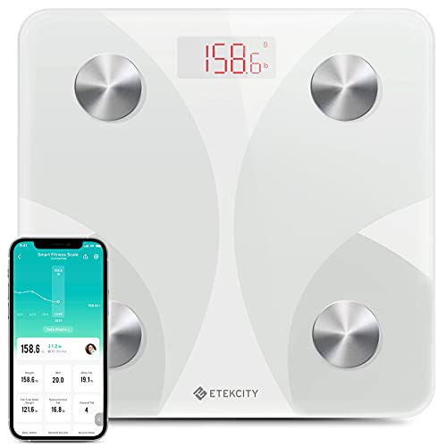 Etekcity Smart Scale for Body Weight, Digital Bathroom Weight Scale for Weight Loss, Wireless Bluetooth Body Fat Scale Tracking 12 Key Data with Smartphone Apps, Health Monitor, Only $16.99,