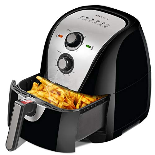 Secura Air Fryer XL 5.3 Quart 1700-Watt Electric Hot Air Fryers Oven Oil Free Nonstick Cooker w/Additional Accessories, Recipes, BBQ Rack & Skewers for Frying, Roasting, Grilling,   Only $41.30