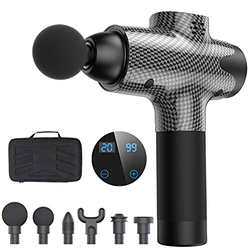 Upgrade Percussion Muscle Massage Gun for Athletes, Handheld Deep Tissue Massager (Black) with 20 Speeds and 6 Strong Elasticity Heads only $62.36