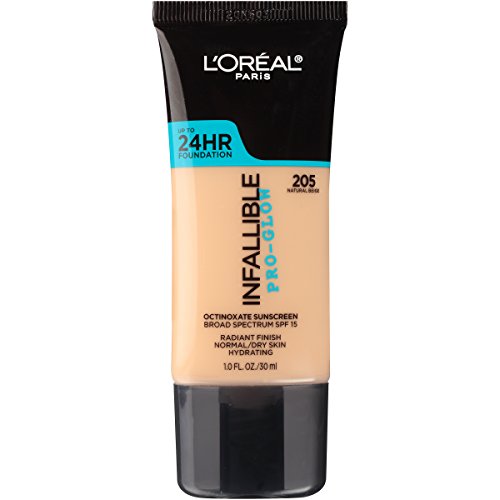 L'Oreal Paris Makeup Infallible Up to 24HR Pro-Glow Foundation, 205 Natural Beige, 1 fl; oz., List Price is $10.99, Now Only $5.21