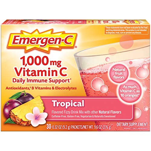 Emergen-C 1000mg Vitamin C Powder, with Antioxidants, B Vitamins and Electrolytes, Vitamin C Supplements for Immune Support, Caffeine Free Fizzy Drink Mix, Tropical Flavor - 30 Count ,  Only $6.59
