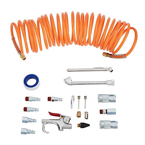 Amazon Basics 1/4-Inch NPT Air Compressor Tool Kit with Hose and Accessories - 20-Piece，20% off only $11.18